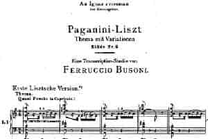 6首帕格尼尼大练习曲（Thema mit Variationen Etude Nr.6） 钢琴乐谱