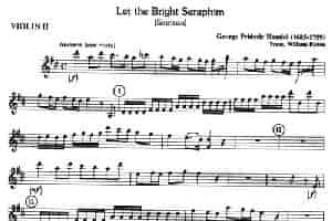 LET THE BRIGHT SERAPHIM（四重奏第二小提琴分谱） 提琴乐谱