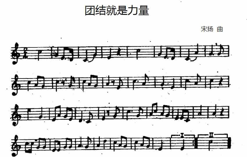 团结就是力量 铜管乐器谱_第1张