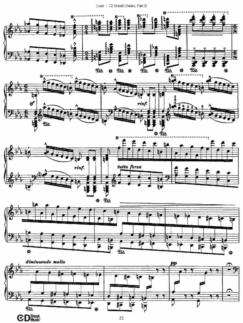 12 Grand Etudes S.137（12首华丽的练习曲·8） 钢琴乐谱_第12张