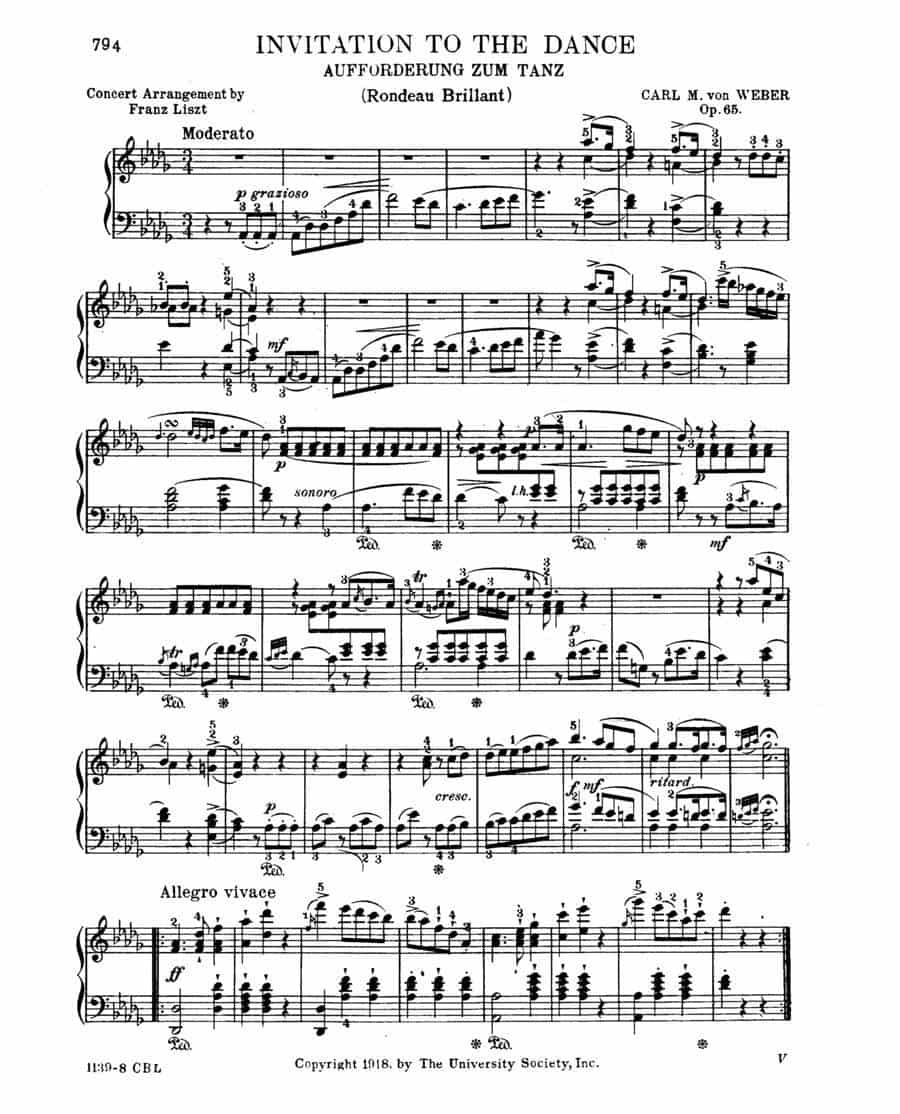 Invitation to the Dance Op·65（邀舞） 钢琴乐谱_第1张