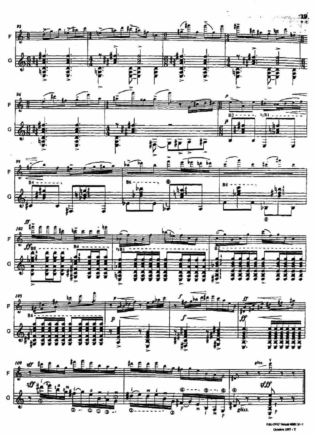 Histoire du Tango：4、Concerto d’aujourd’hui（长笛+吉他） 长笛乐谱_第5张