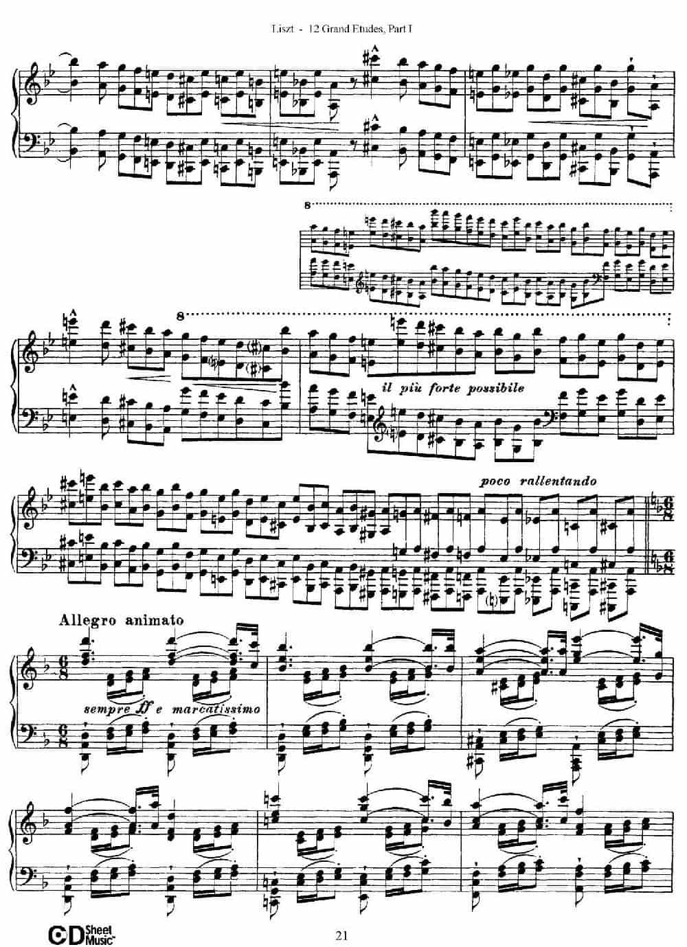 12 Grand Etudes S.137（12首华丽的练习曲·4） 钢琴乐谱_第9张