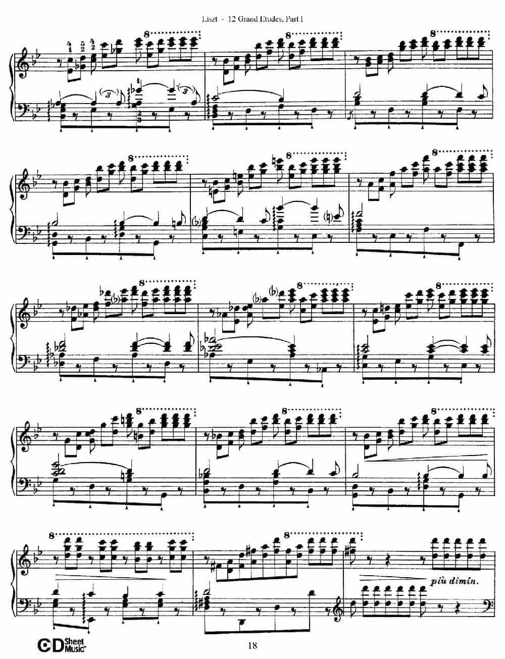 12 Grand Etudes S.137（12首华丽的练习曲·4） 钢琴乐谱_第6张