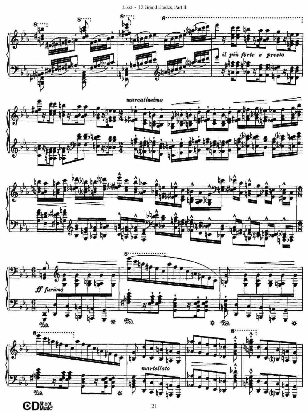 12 Grand Etudes S.137（12首华丽的练习曲·8） 钢琴乐谱_第11张