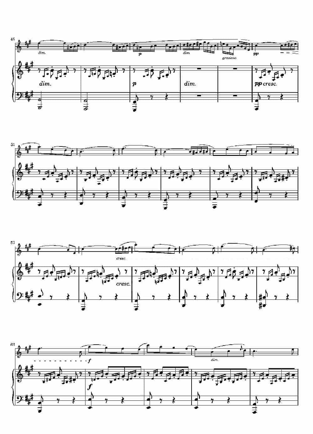春之歌（Spring Song）作品62 （长笛+钢琴） 长笛乐谱_第4张