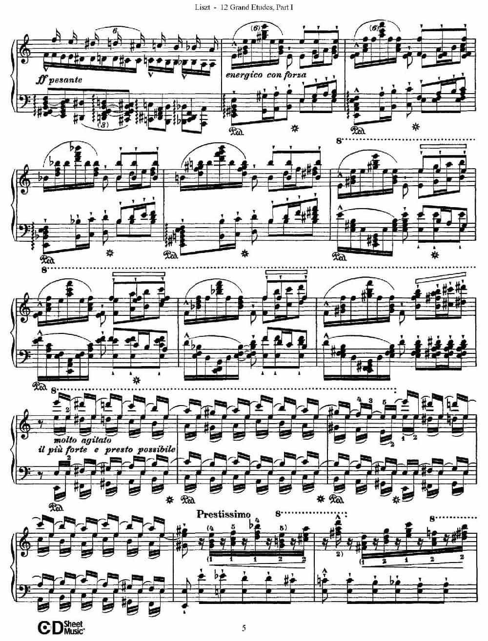 12 Grand Etudes S.137（12首华丽的练习曲·2） 钢琴乐谱_第3张