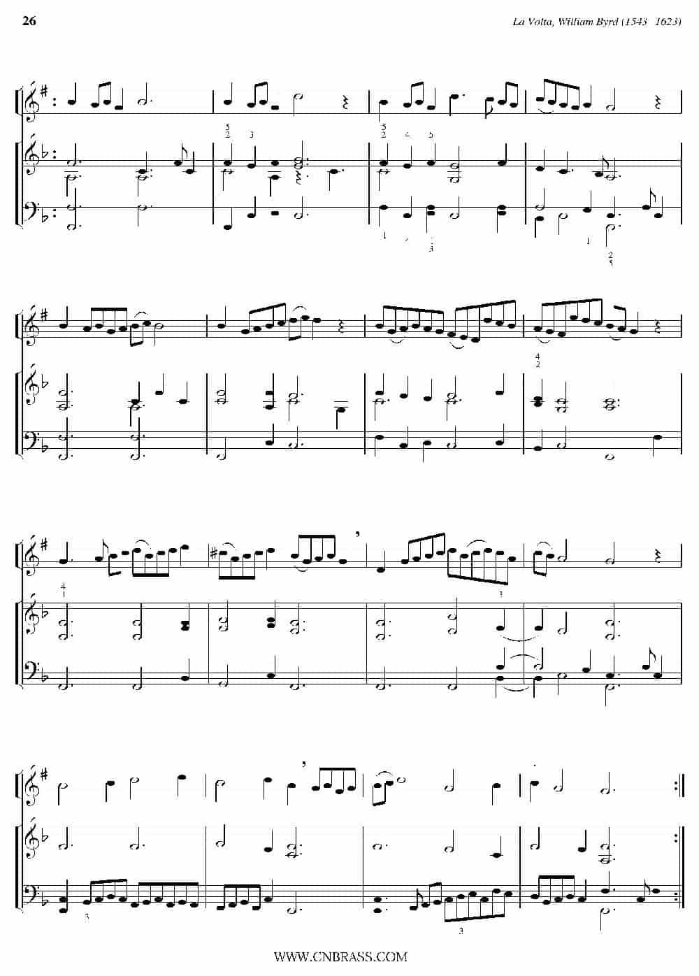La Volta（小号+钢琴伴奏） 铜管乐器谱_第2张
