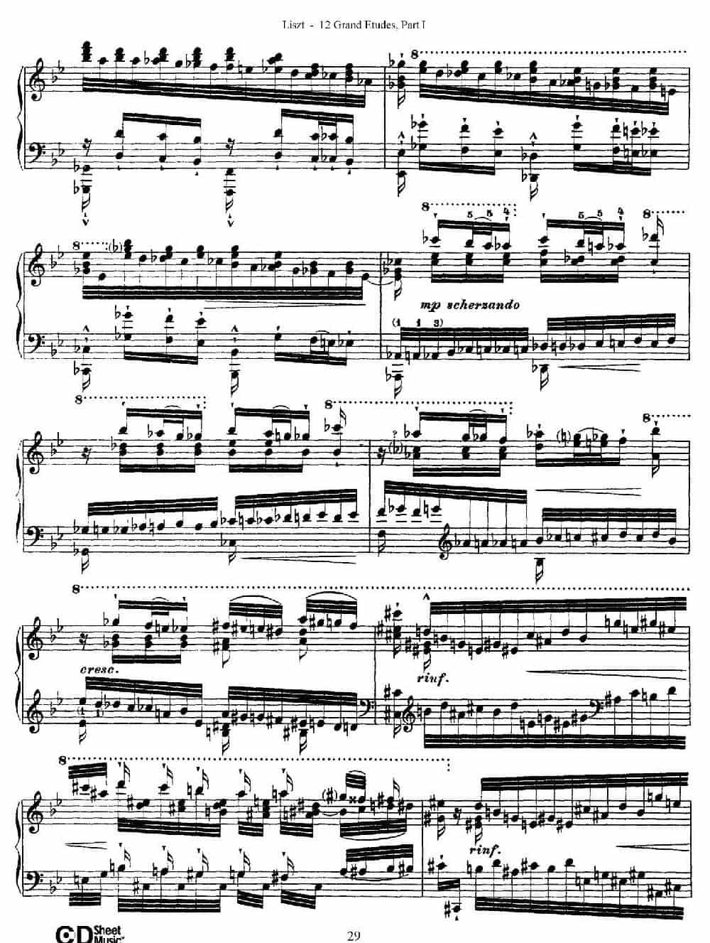 12 Grand Etudes S.137（12首华丽的练习曲·5） 钢琴乐谱_第5张