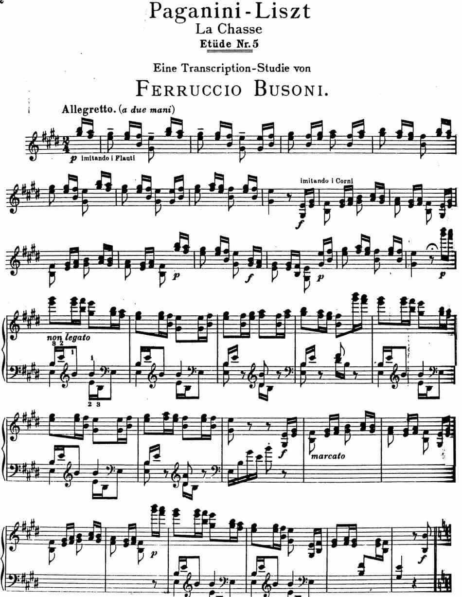 6首帕格尼尼大练习曲（La Chasse Etude Nr.5） 钢琴乐谱_第1张