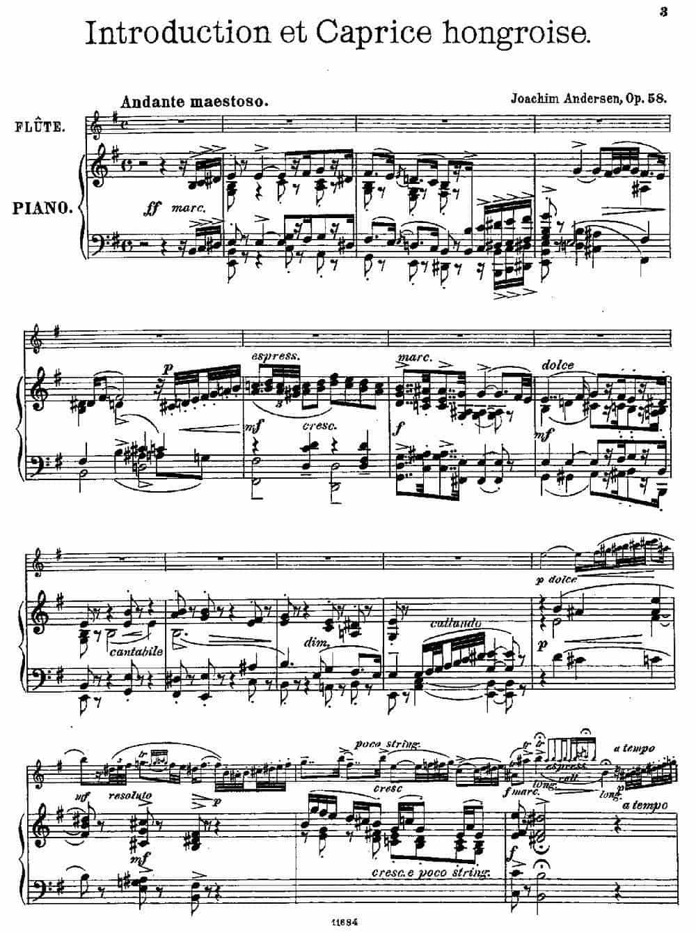 Introduction et Caprice（Op.58）（长笛+钢琴伴奏） 长笛乐谱_第1张