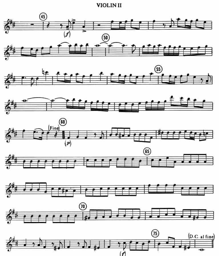 LET THE BRIGHT SERAPHIM（四重奏第二小提琴分谱） 提琴乐谱_第2张