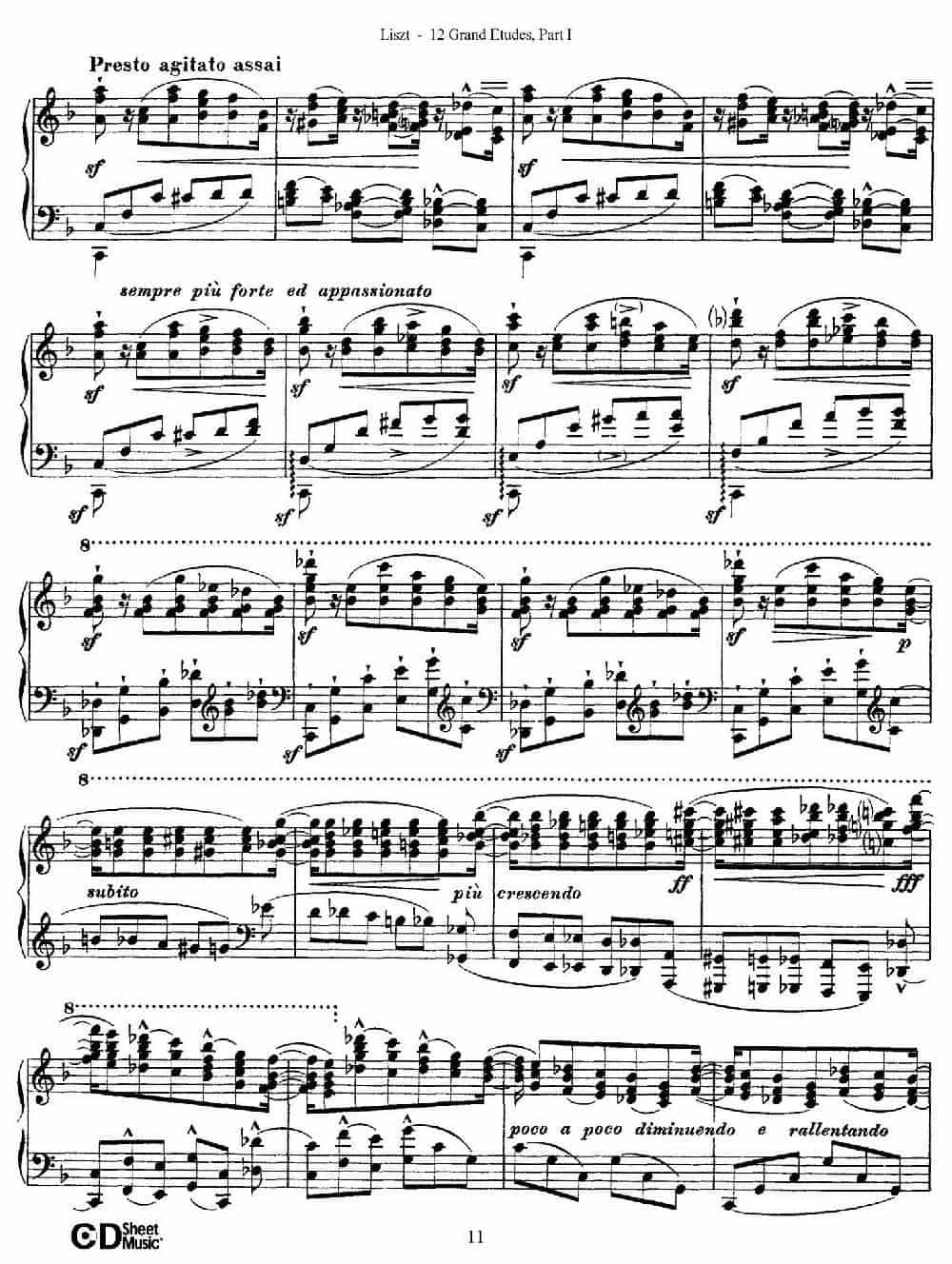 12 Grand Etudes S.137（12首华丽的练习曲·3） 钢琴乐谱_第4张
