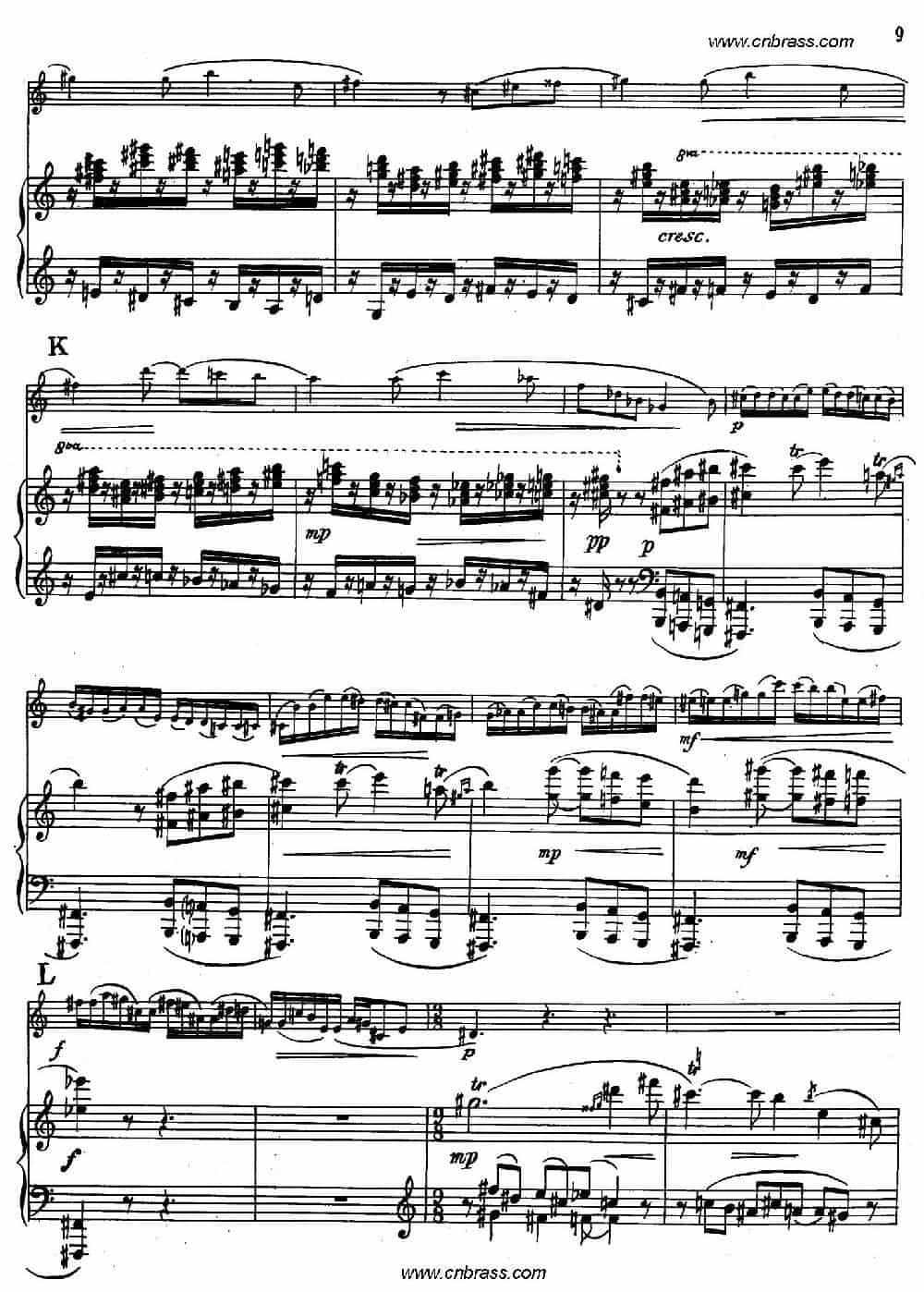 亨德米斯-奏鸣曲（圆号+钢琴） 铜管乐器谱_第8张
