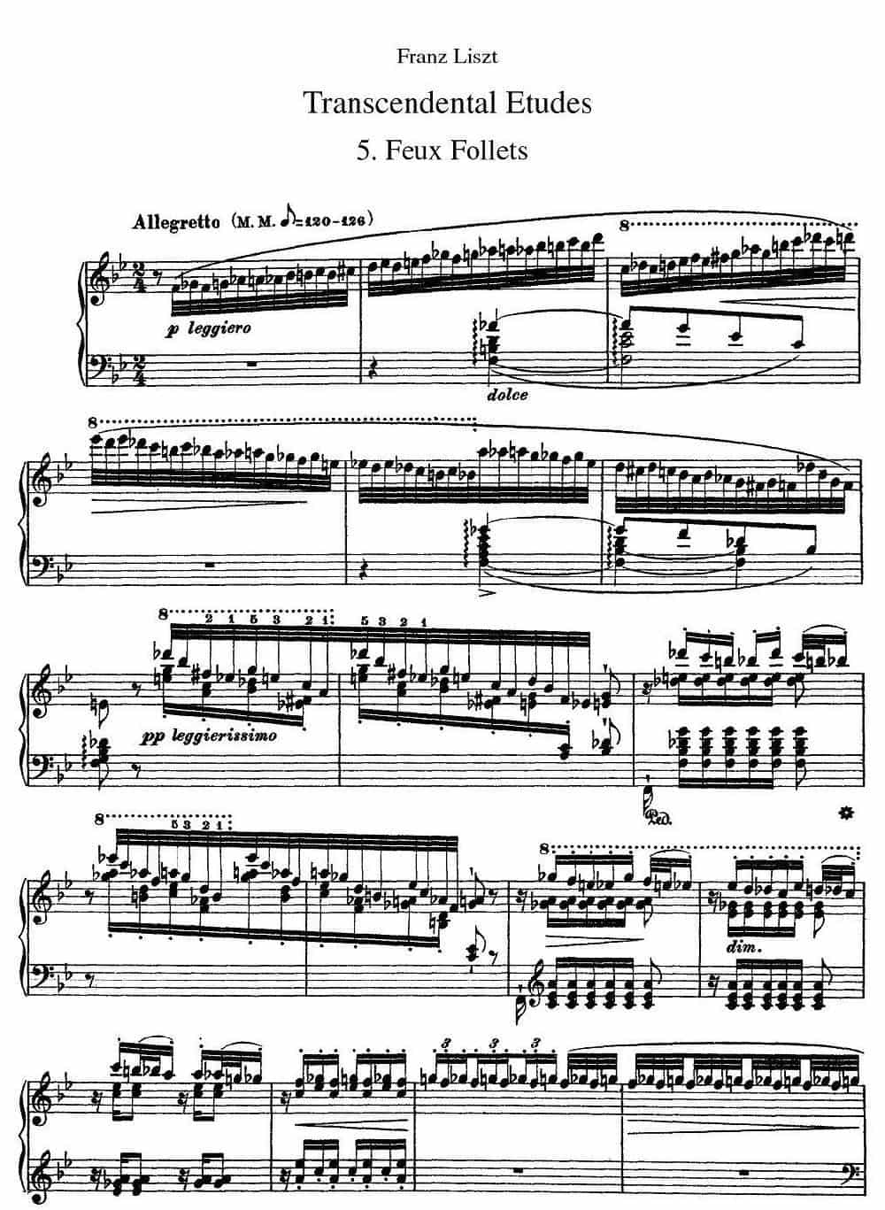 12首超级技巧练习曲：Feux Follets（鬼火） 钢琴乐谱_第1张