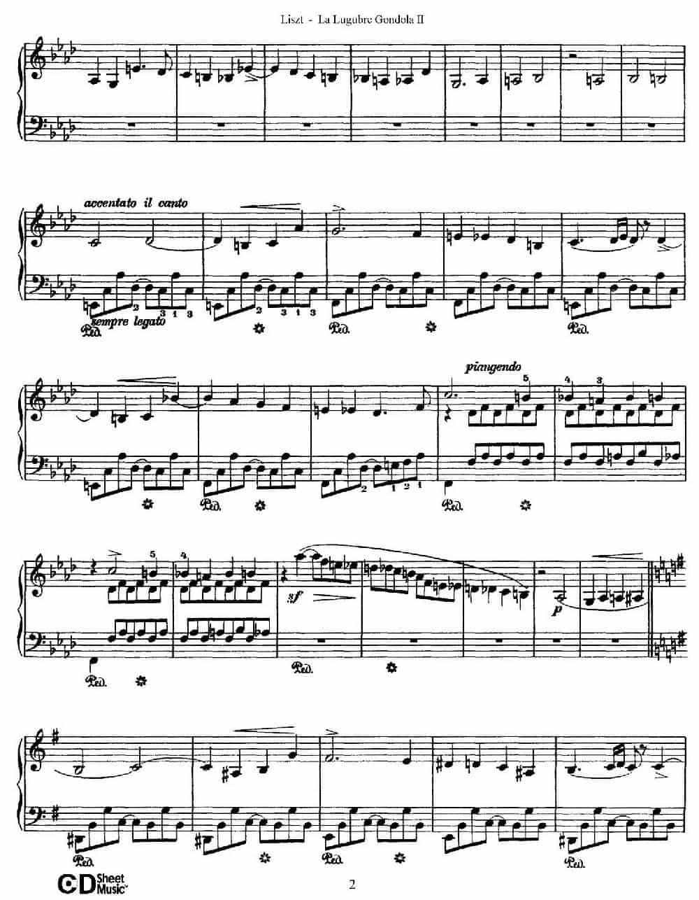 La Lugubre Gondola S.200（Ⅱ） 钢琴乐谱_第2张
