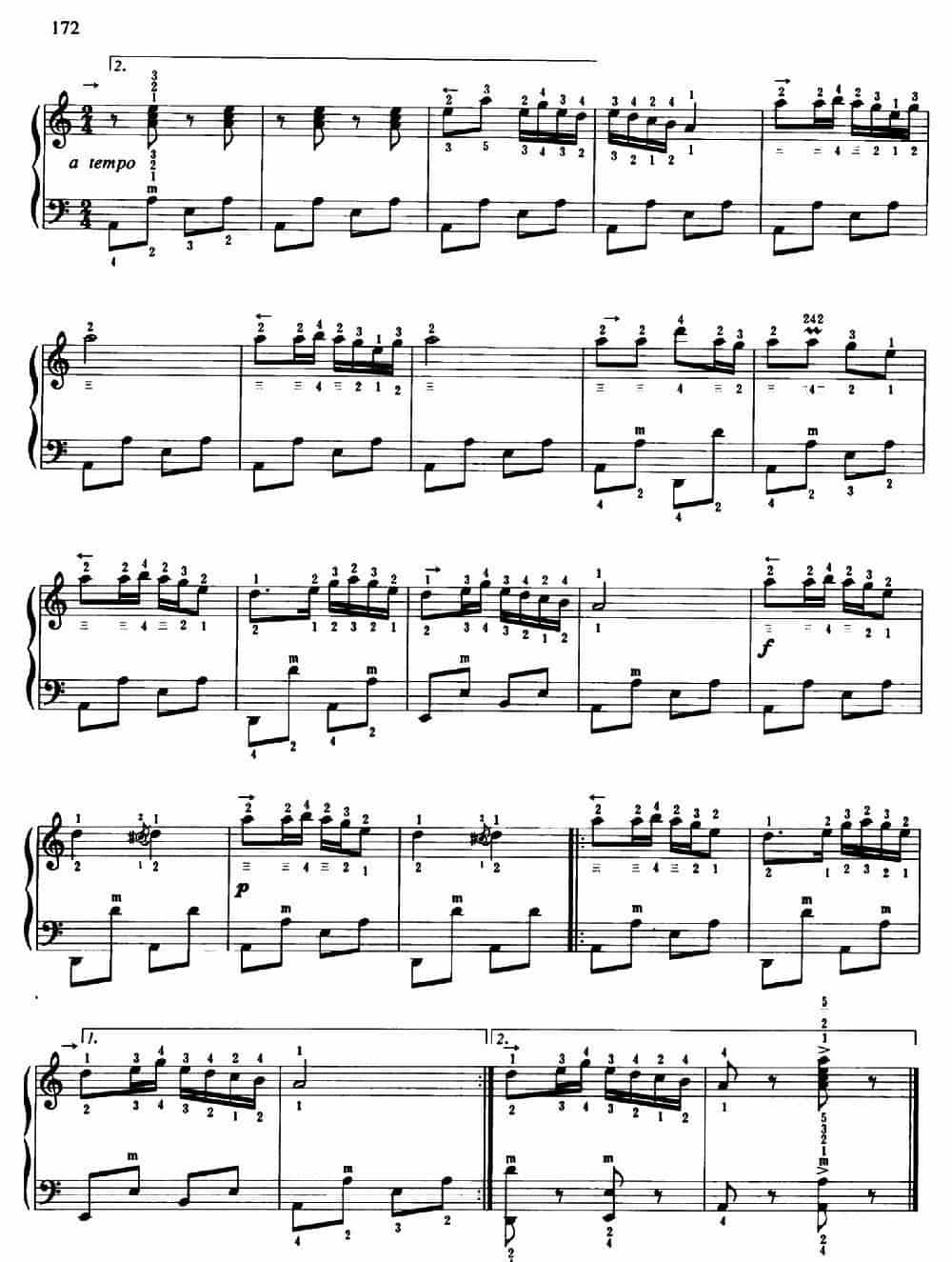 花儿与少年（吕冰改编改编版、带指法） 手风琴乐谱_第3张