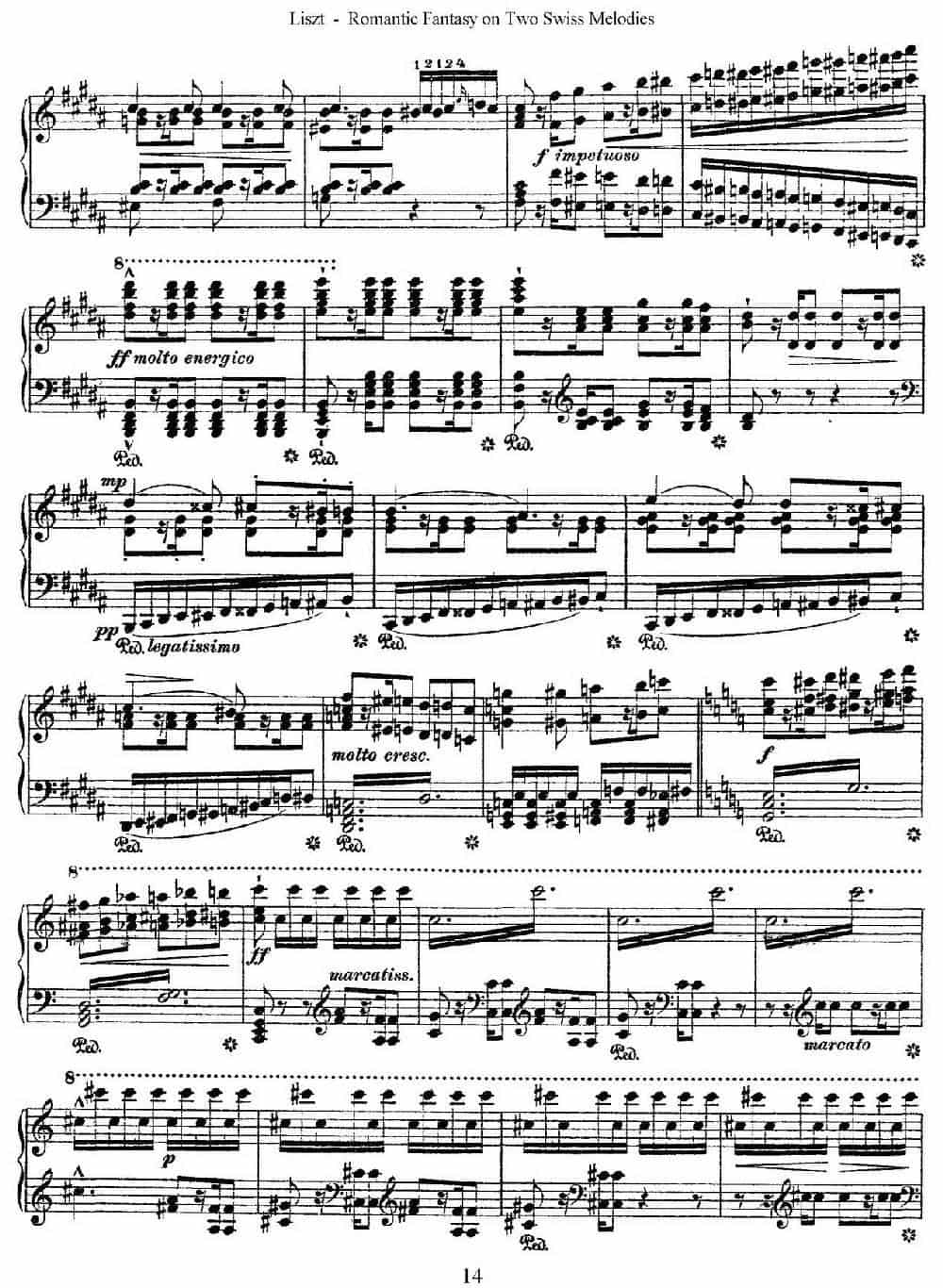 Romantic Fantasy on 2 Swiss Melodies Op.5(浪漫幻想曲) 钢琴乐谱_第14张