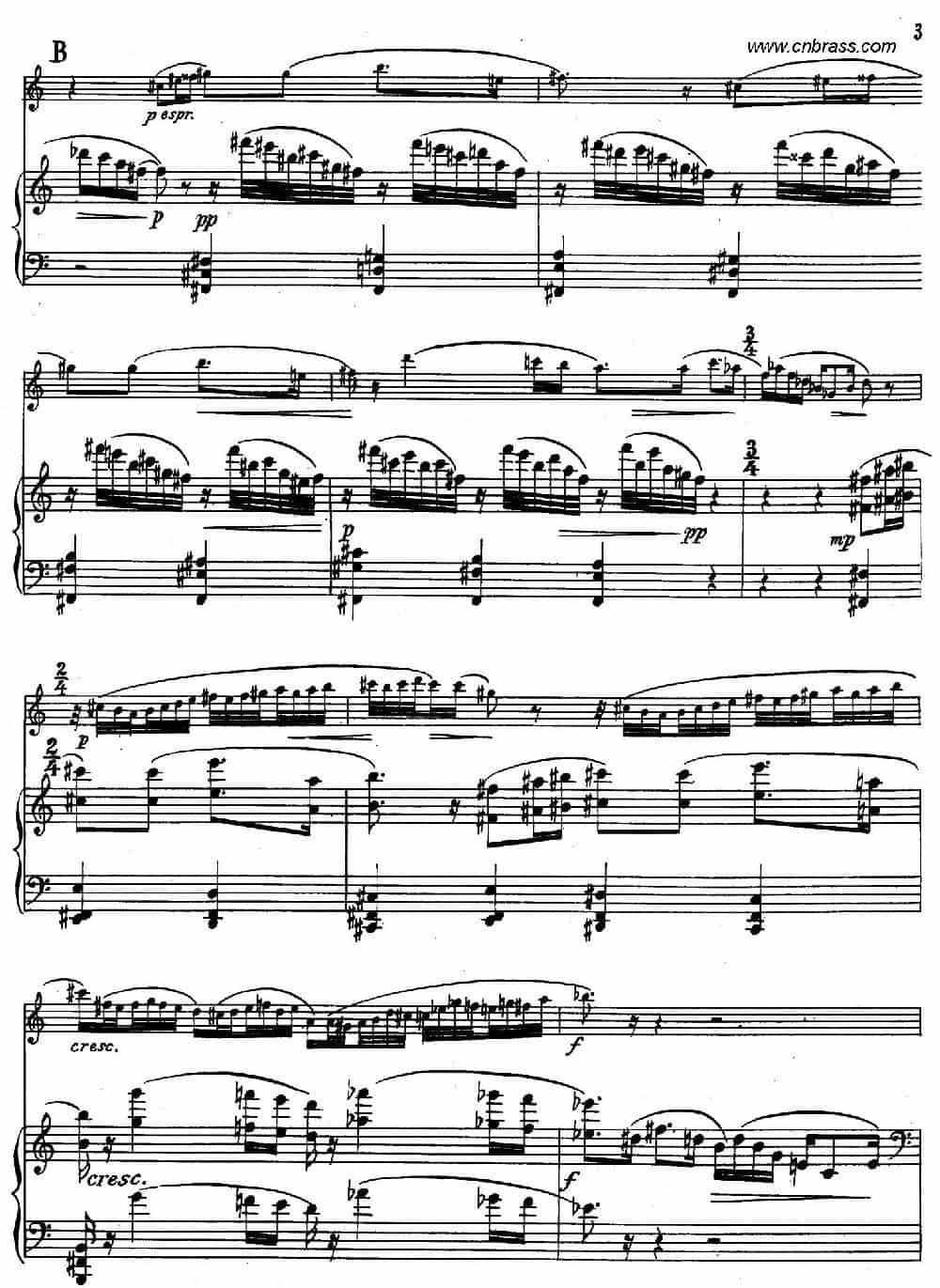 亨德米斯-奏鸣曲（圆号+钢琴） 铜管乐器谱_第2张