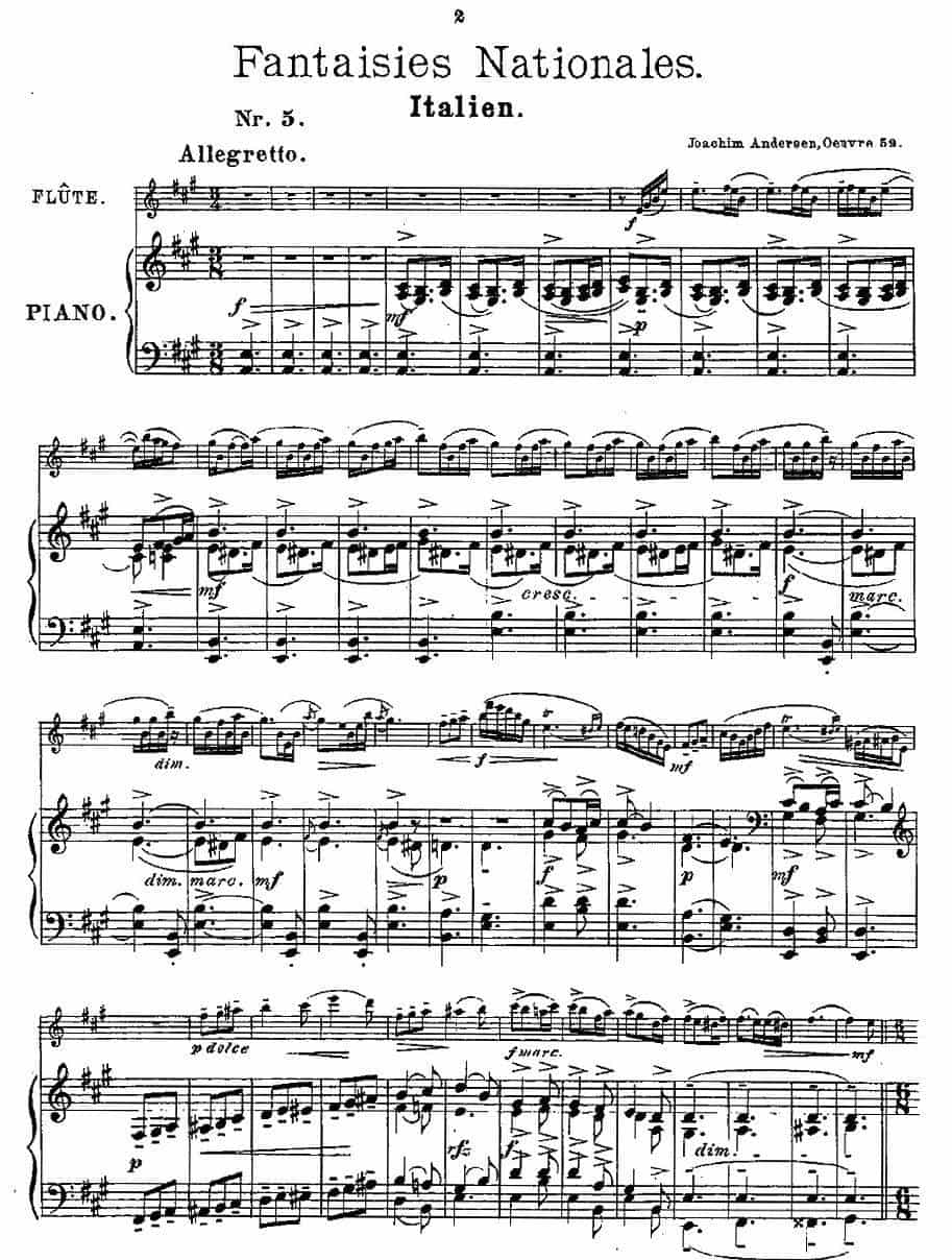 Fantaisies nationales. Op. 59, 5.（长笛+钢琴伴奏） 长笛乐谱_第1张