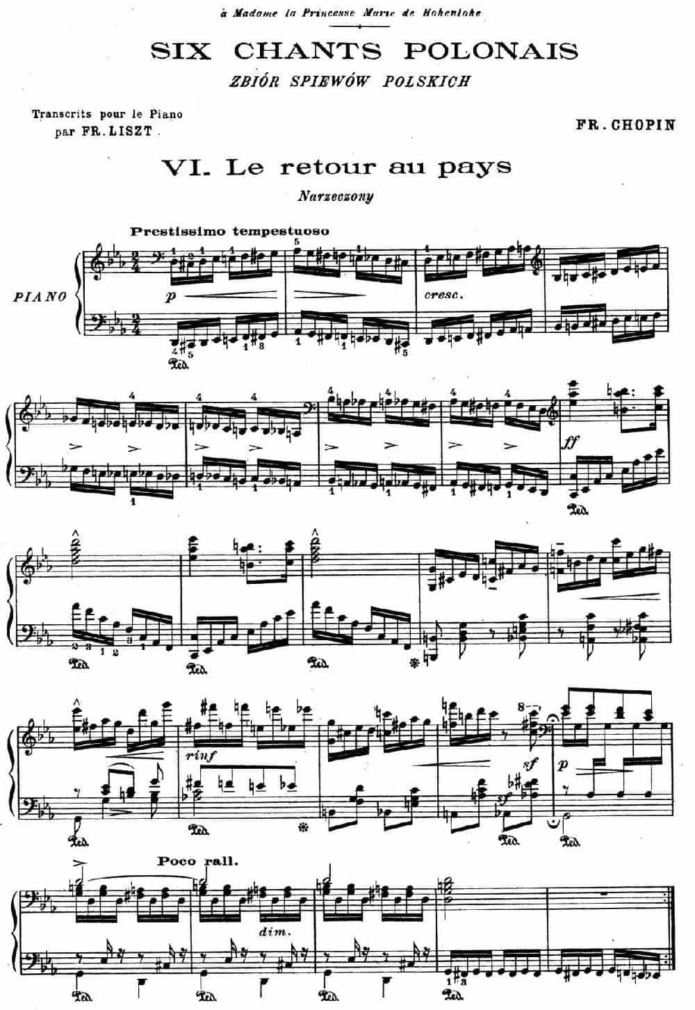 6 Chants Polonais S.480（6首波兰歌曲·Ⅵ） 钢琴乐谱_第1张