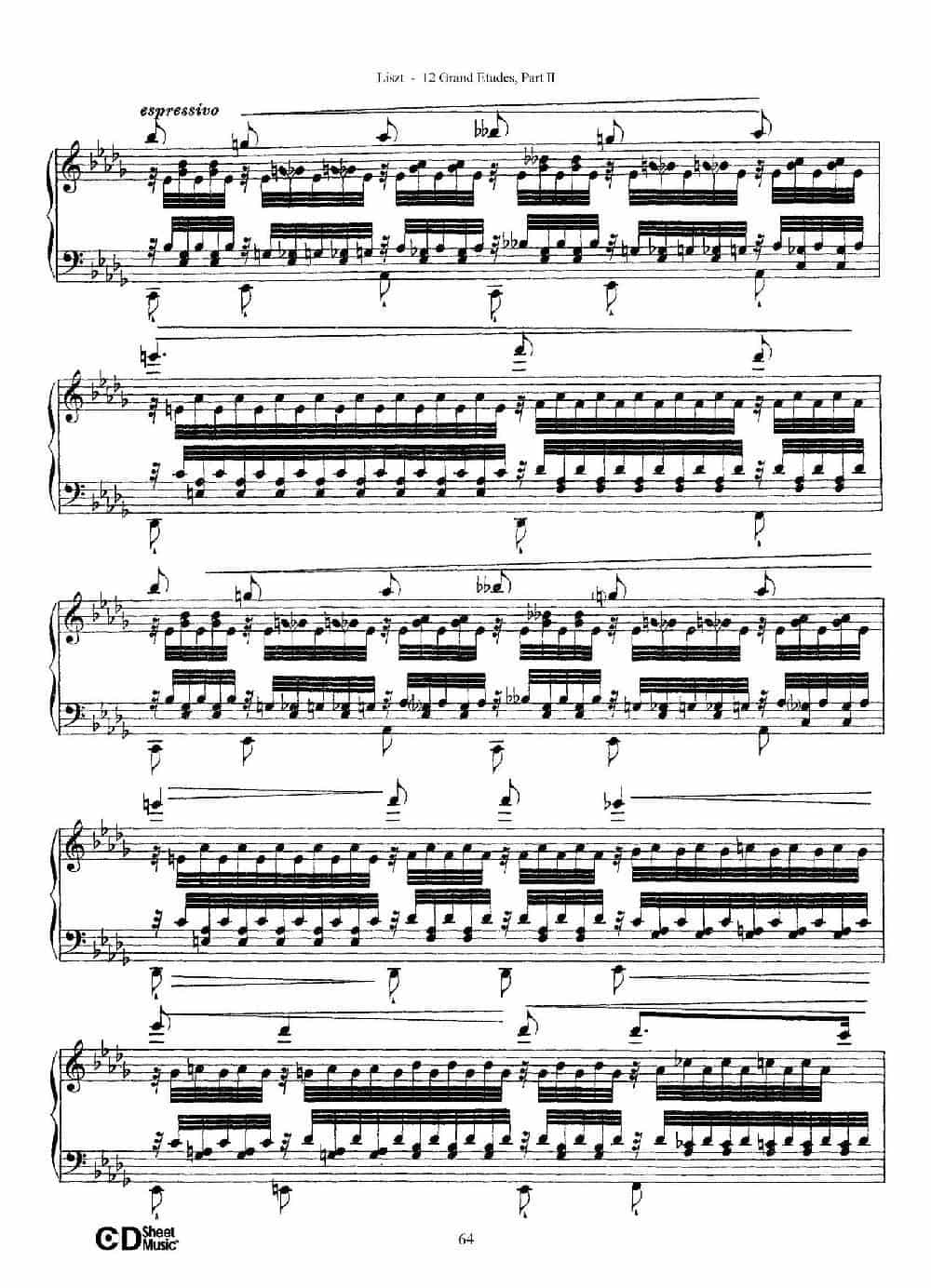 12 Grand Etudes S.137（12首华丽的练习曲·12） 钢琴乐谱_第3张