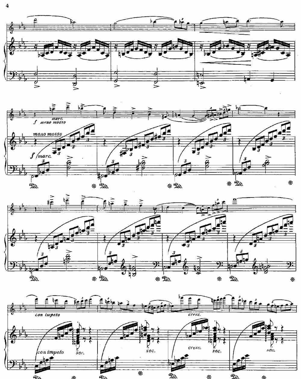 Le Calme（Op.57 No.1）（长笛+钢琴伴奏） 长笛乐谱_第3张