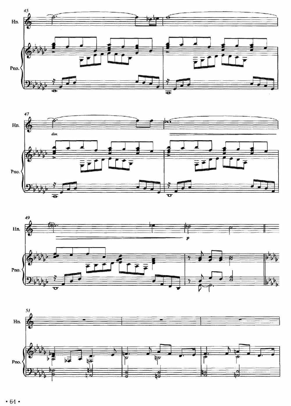 田园曲（圆号独奏+钢琴伴奏） 铜管乐器谱_第4张
