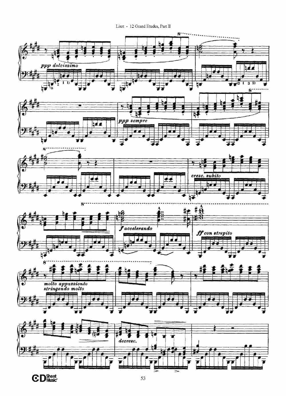 12 Grand Etudes S.137（12首华丽的练习曲·11） 钢琴乐谱_第3张