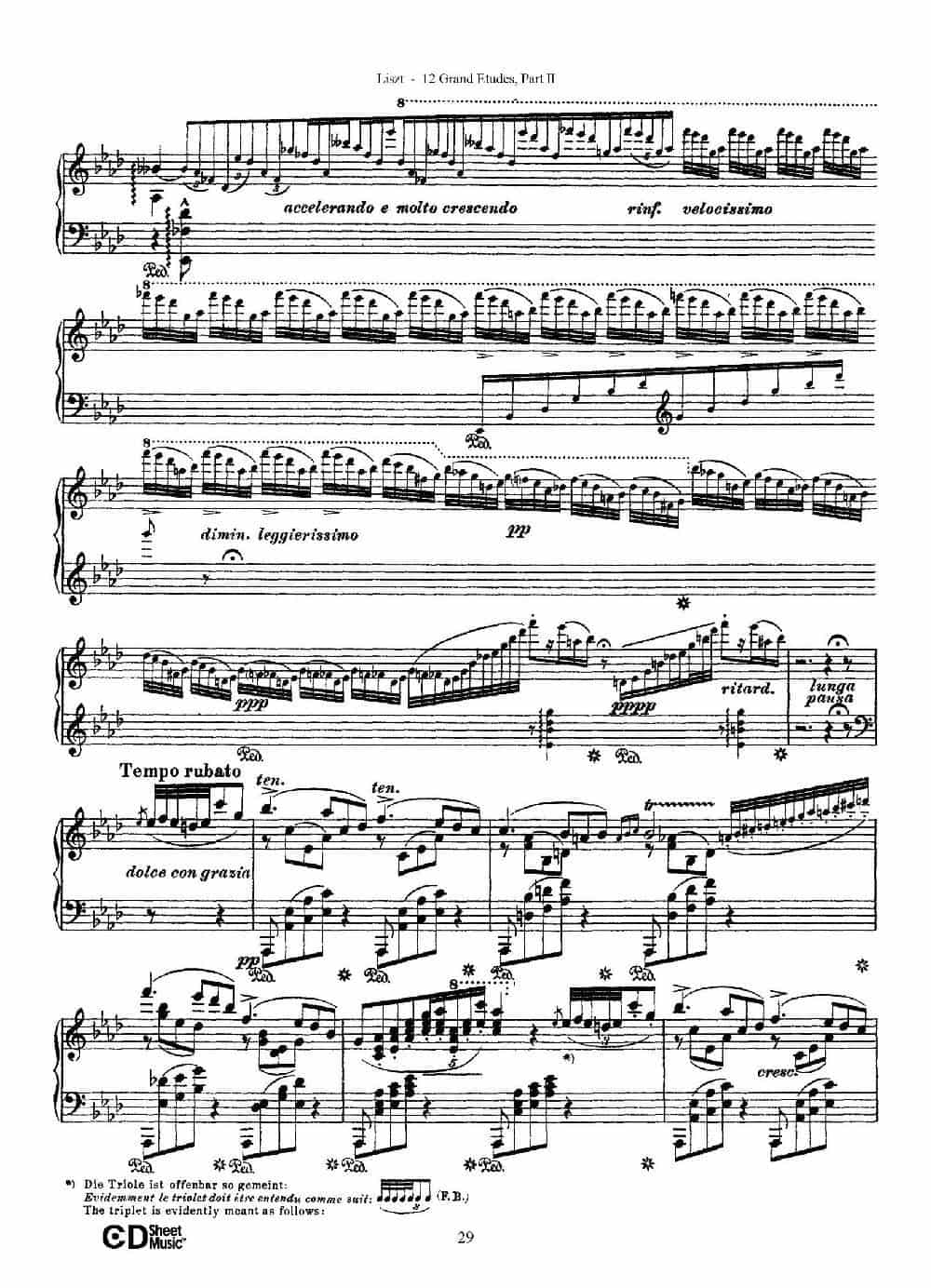 12 Grand Etudes S.137（12首华丽的练习曲·9） 钢琴乐谱_第2张