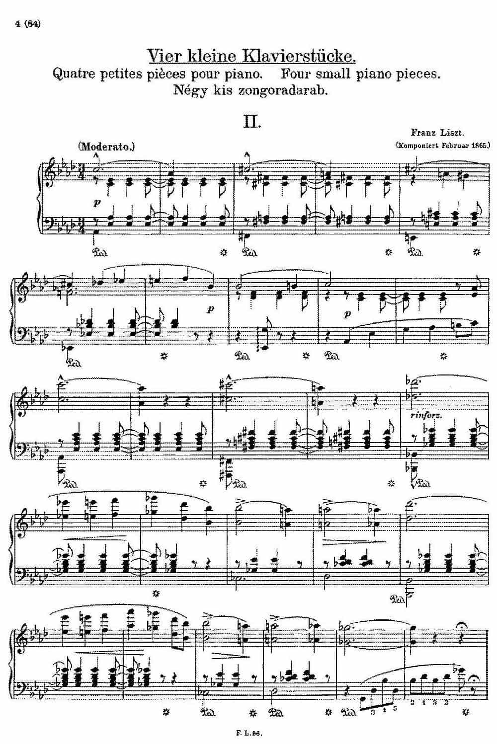 5 Klavierstücke S.192（5首钢琴小品·Ⅱ） 钢琴乐谱_第1张