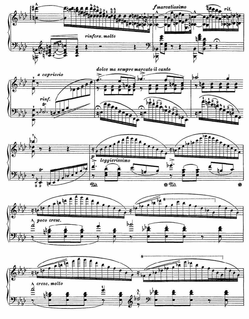 12首超级技巧练习曲：Ricordanza（回忆） 钢琴乐谱_第4张