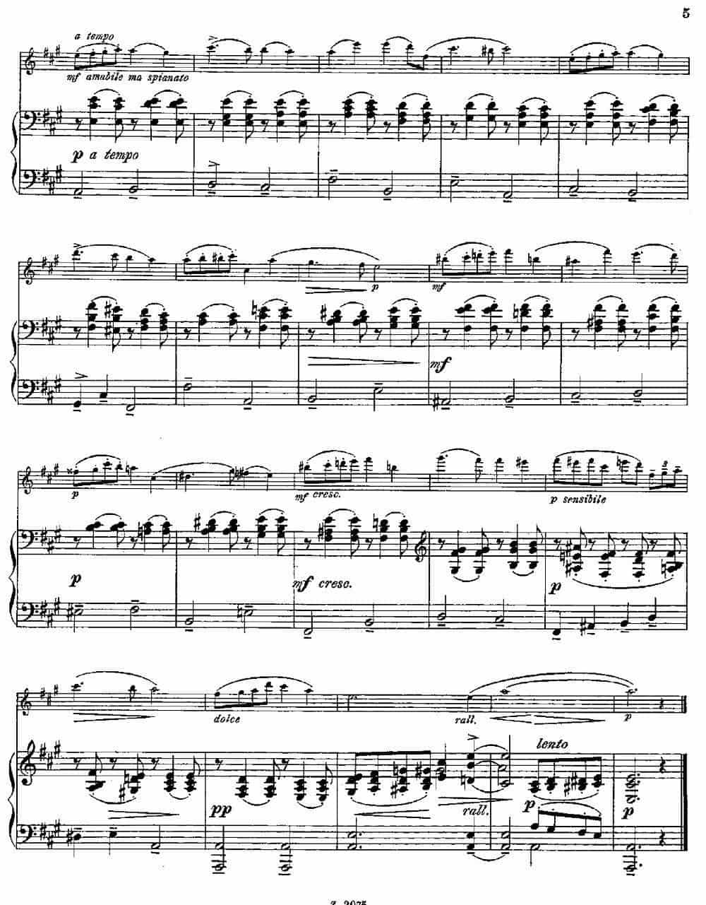 Albumblatt（Op.55 No.7）（长笛+钢琴伴奏） 长笛乐谱_第4张