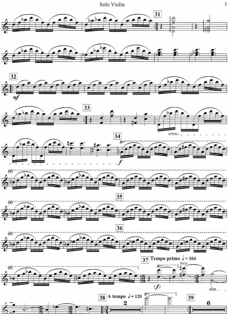 PHILIP GLASS Violin Concerto（格拉斯小提琴协奏曲I） 提琴乐谱_第4张