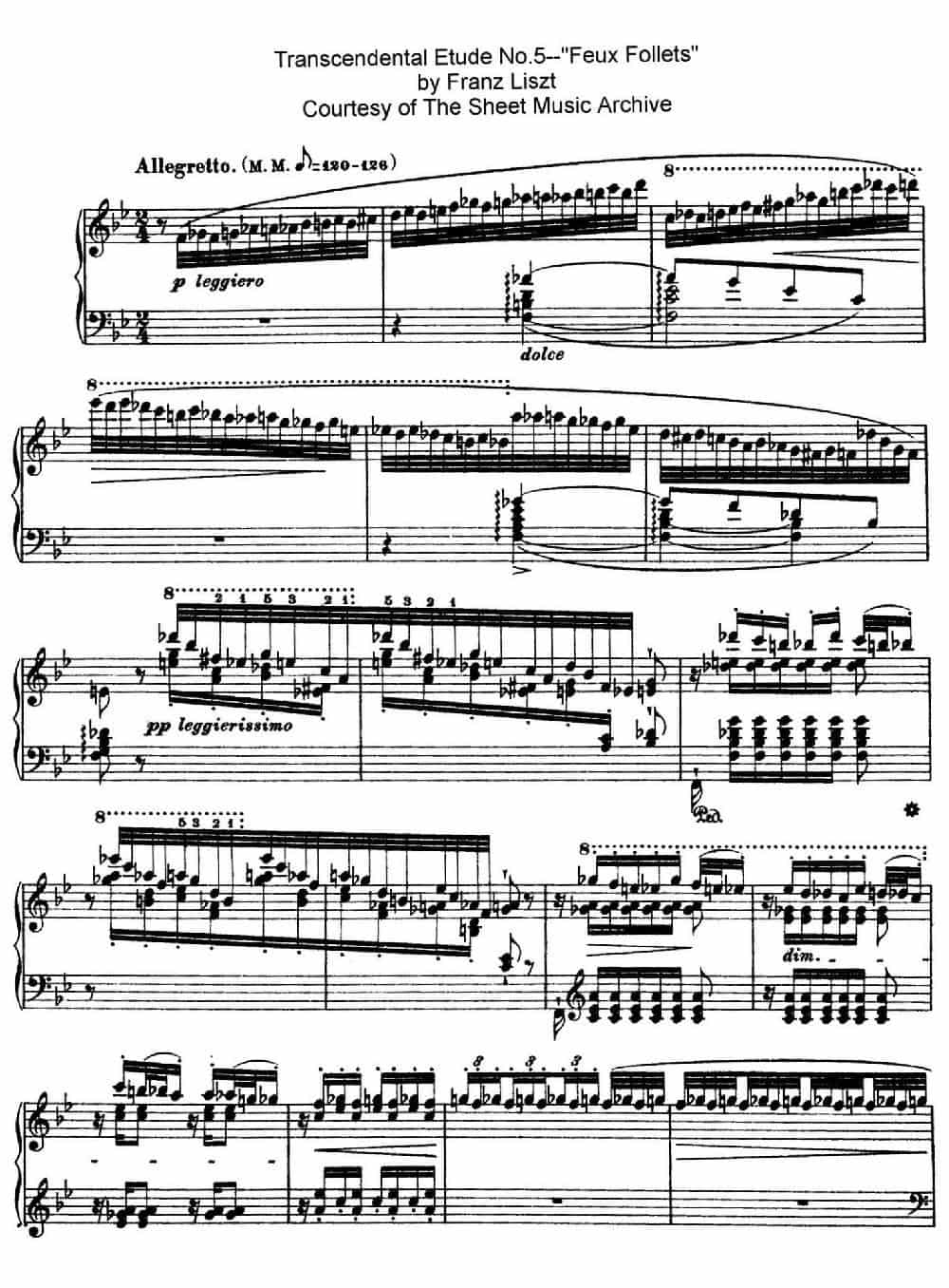 12 Etudes d'execution Transcendante S.139（12首超技练习曲·5） 钢琴乐谱_第1张