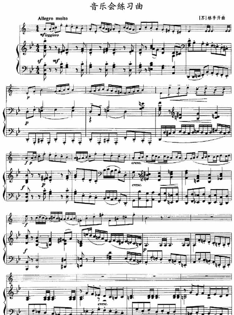 音乐会练习曲（小号+钢琴伴奏） 铜管乐器谱_第1张