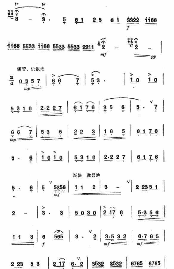 唱支山歌给党听 笛箫乐谱_第3张
