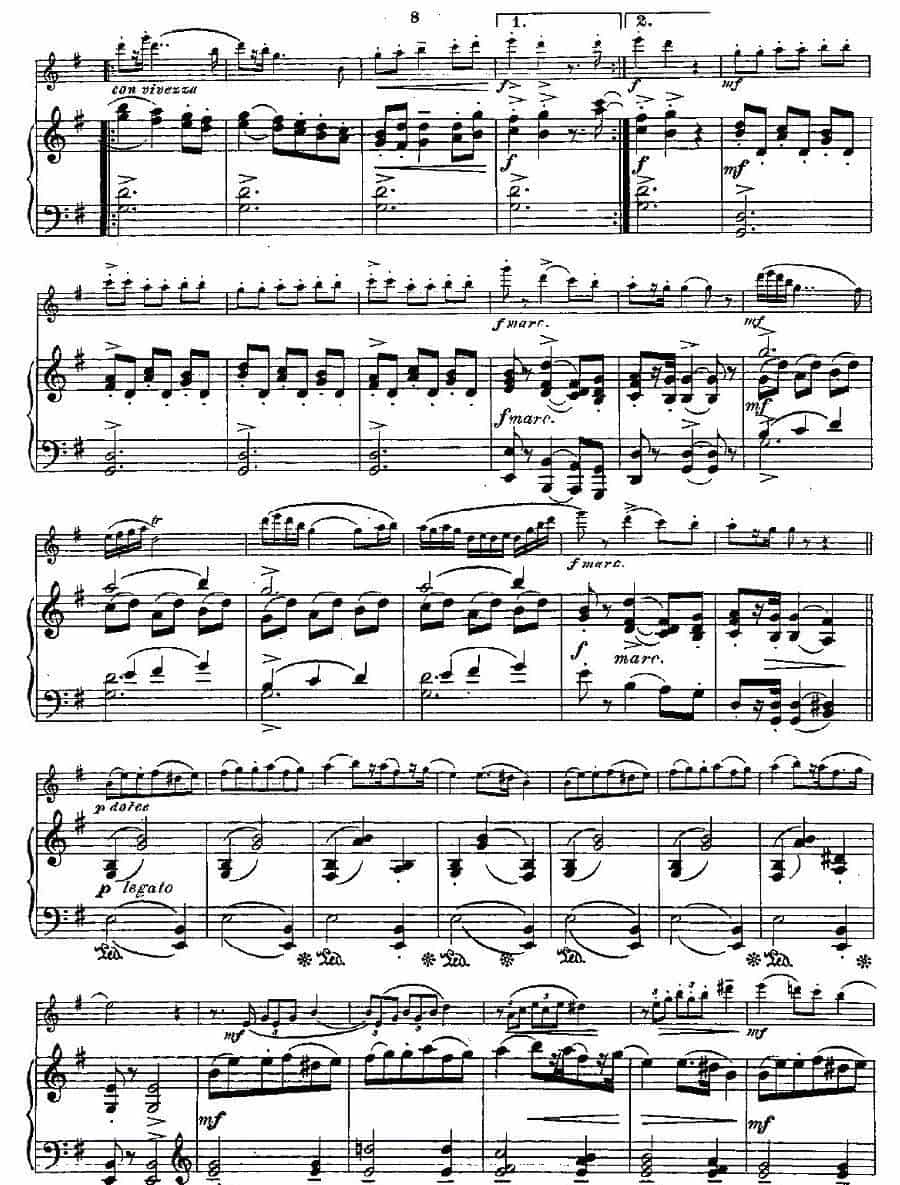 Fantaisies nationales. Op. 59, 4. （长笛+钢琴伴奏） 长笛乐谱_第6张
