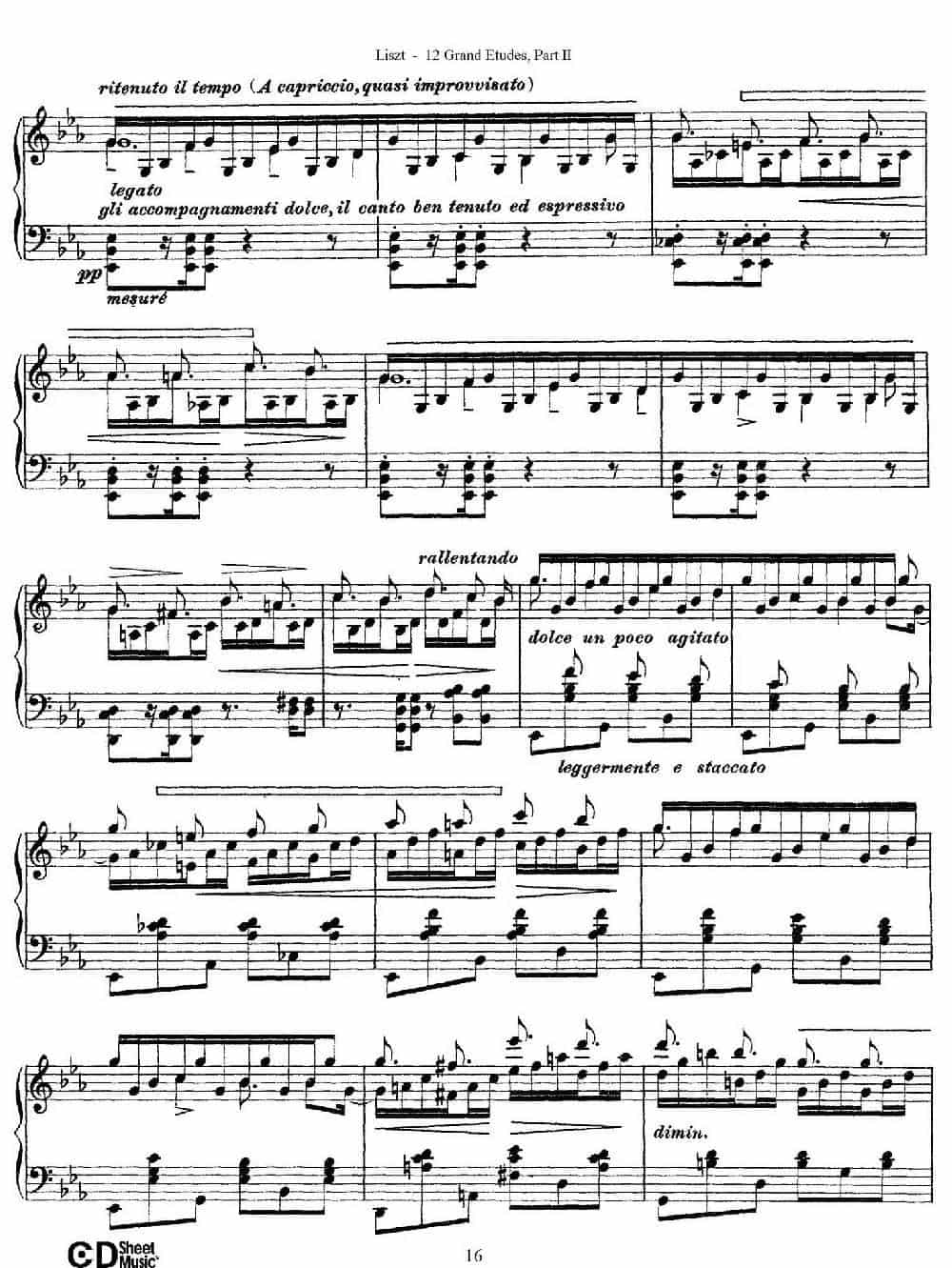 12 Grand Etudes S.137（12首华丽的练习曲·8） 钢琴乐谱_第6张