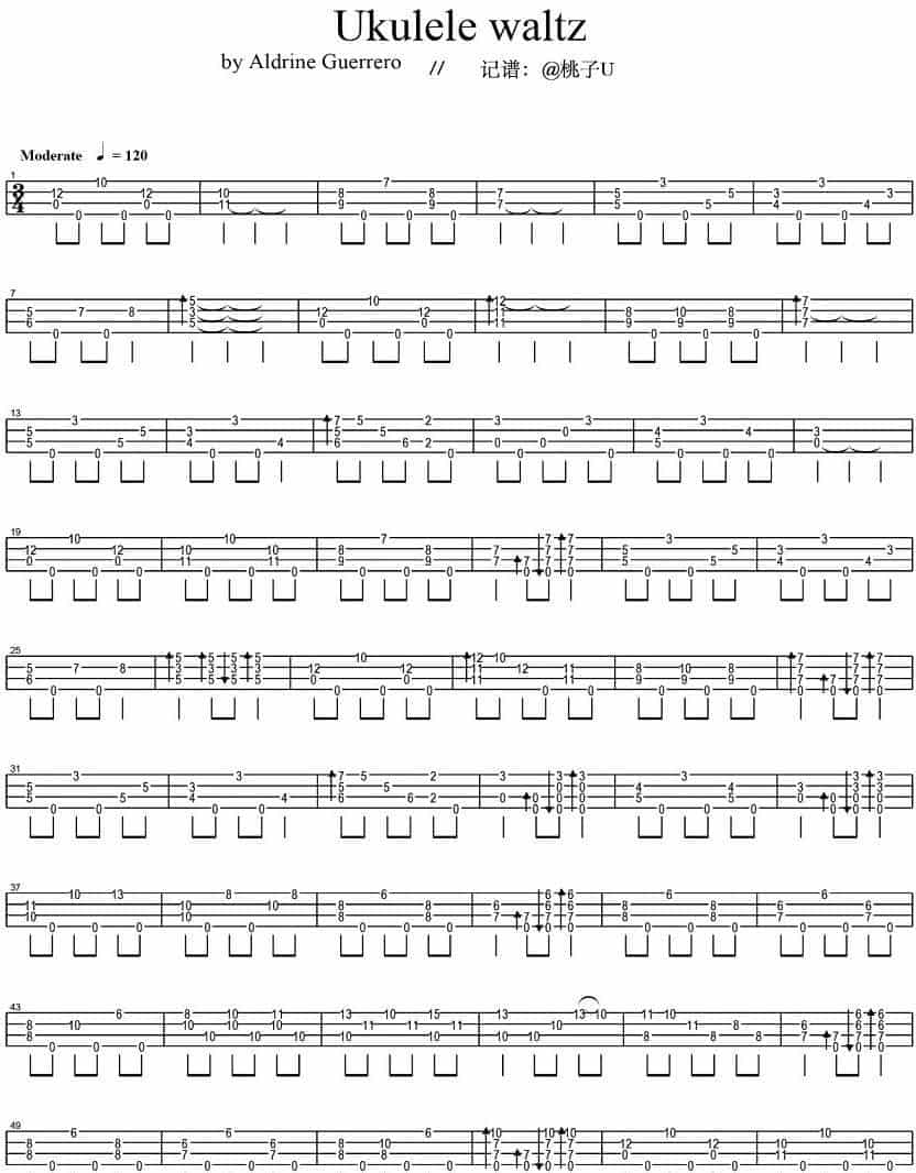 Ukulele waltz（尤克里里指弹谱） 吉他乐谱_第1张