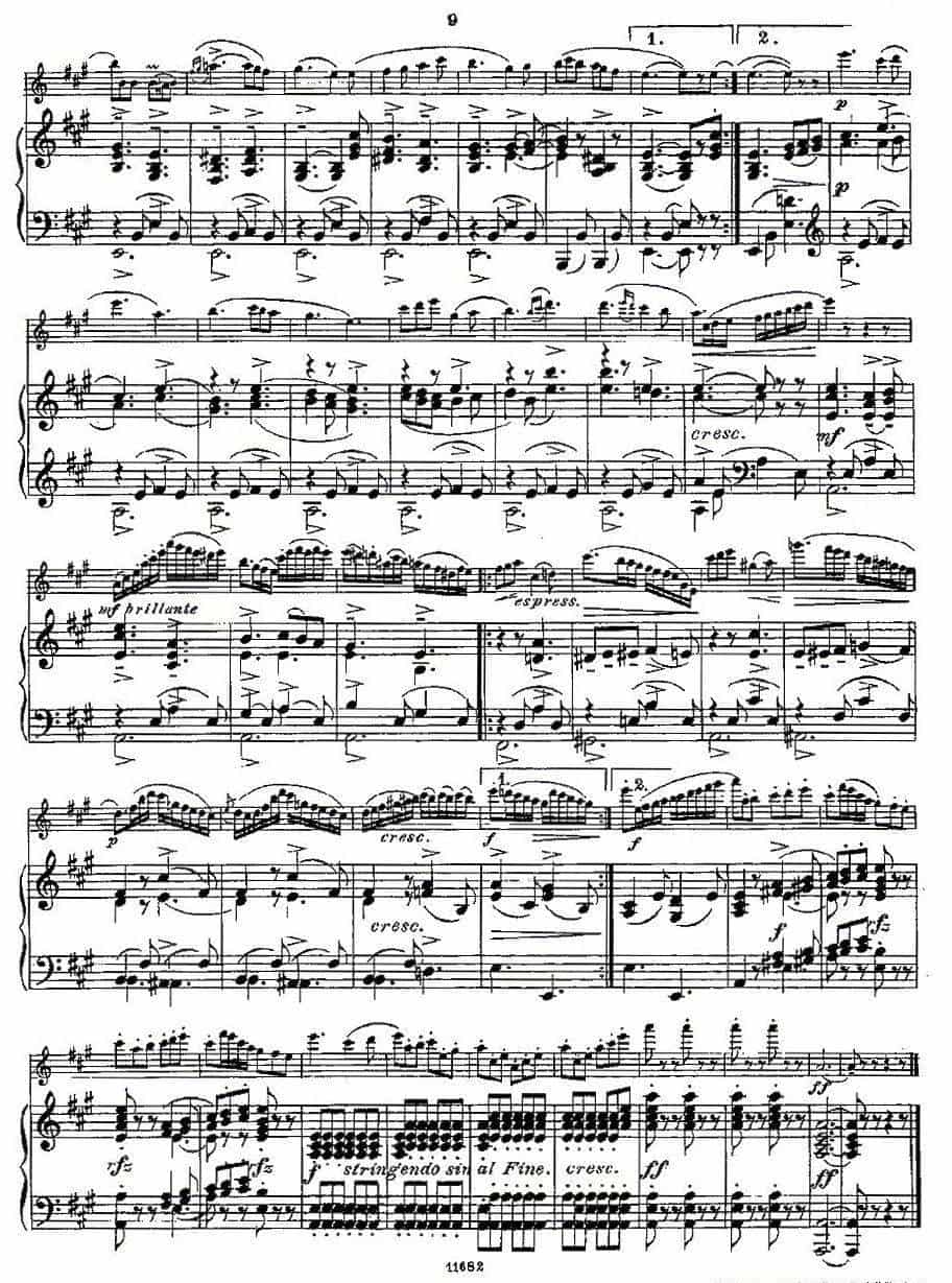 Fantaisies nationales. Op. 59, 5.（长笛+钢琴伴奏） 长笛乐谱_第8张