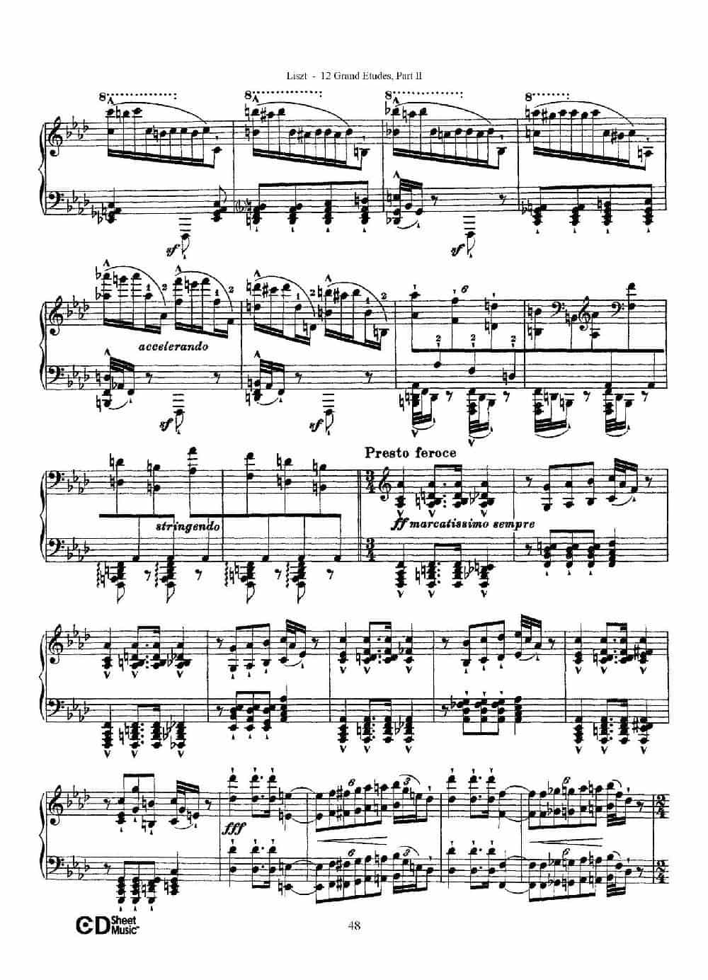 12 Grand Etudes S.137（12首华丽的练习曲·10） 钢琴乐谱_第10张