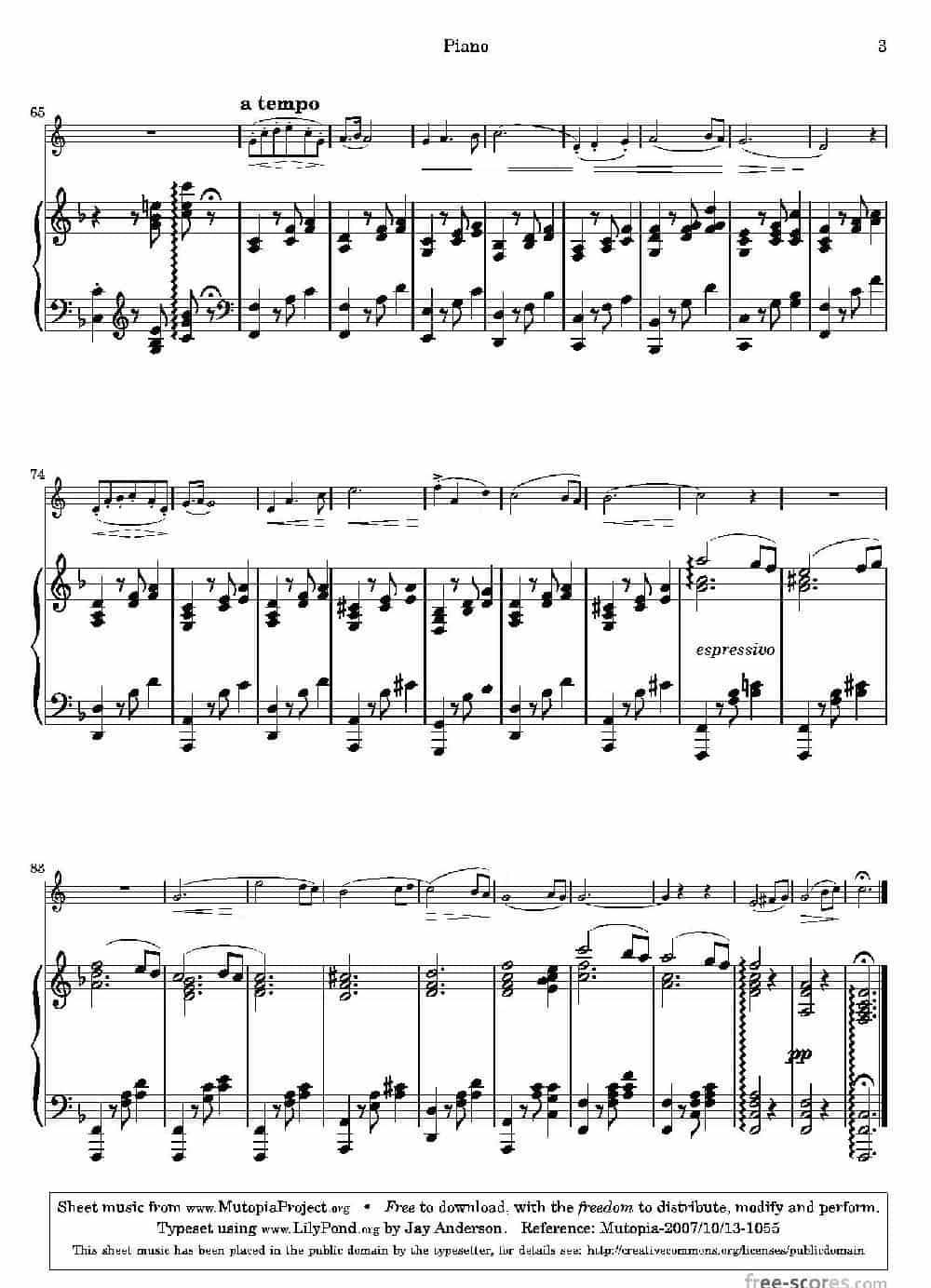 圣桑-浪漫曲（圆号+钢琴） 铜管乐器谱_第3张