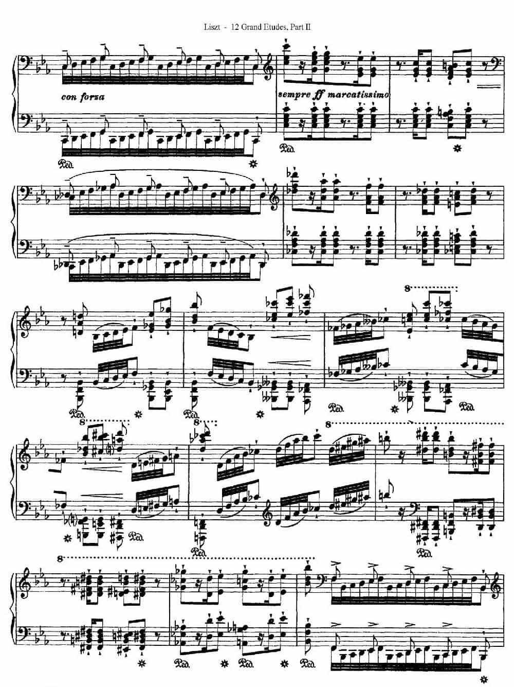 12 Grand Etudes S.137（12首华丽的练习曲·8） 钢琴乐谱_第3张