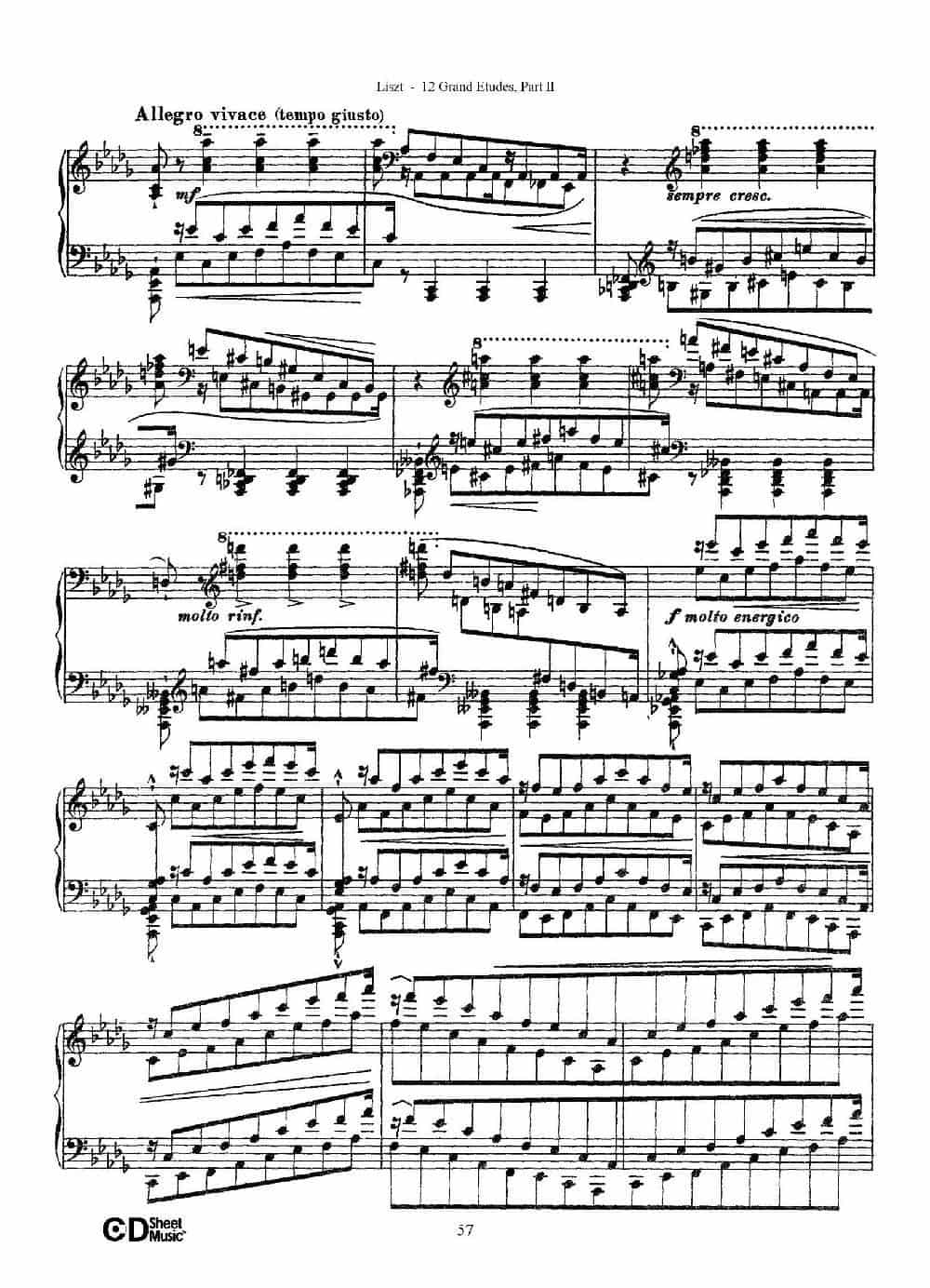 12 Grand Etudes S.137（12首华丽的练习曲·11） 钢琴乐谱_第7张