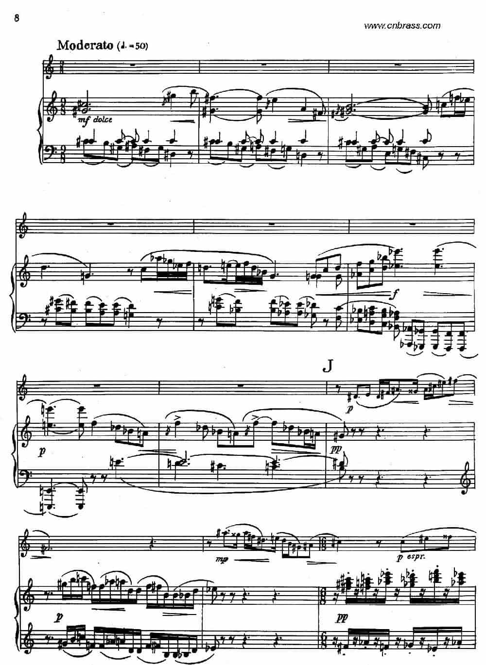 亨德米斯-奏鸣曲（圆号+钢琴） 铜管乐器谱_第7张