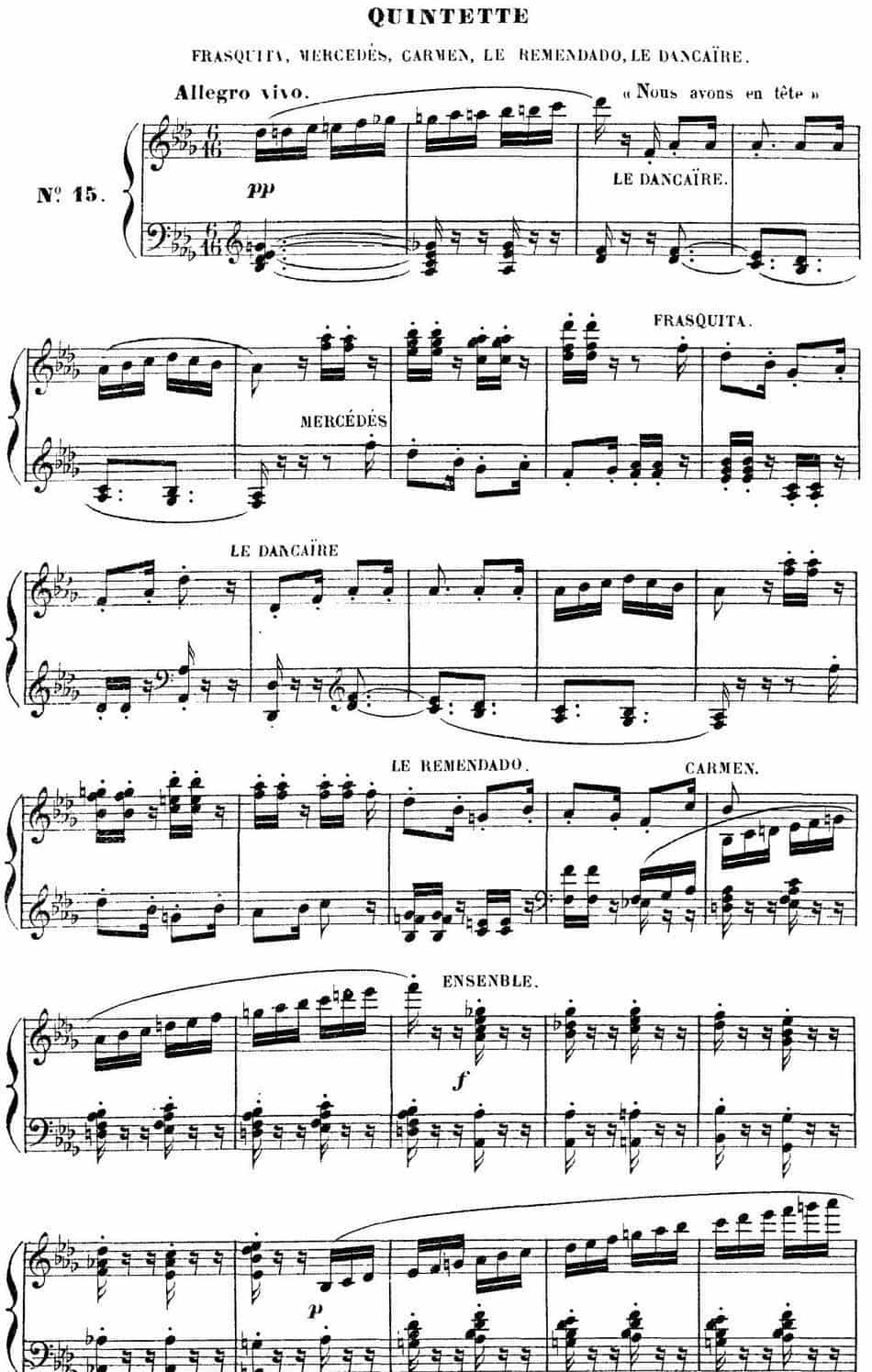 Carmen for Solo Piano（卡门全剧钢琴独奏版）（No.15） 钢琴乐谱_第1张
