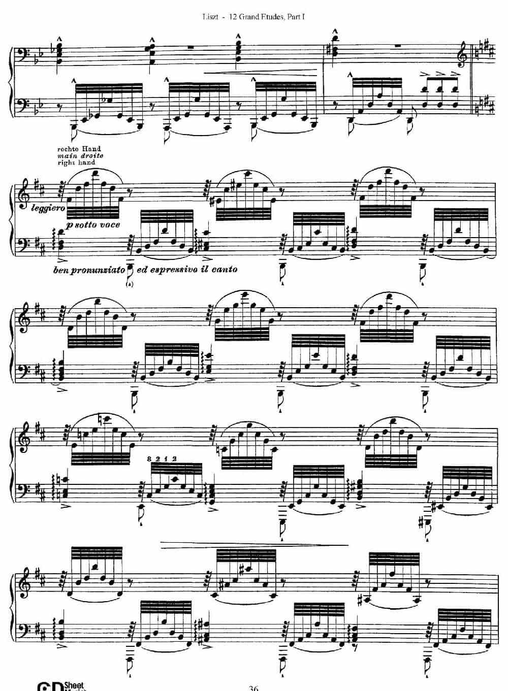 12 Grand Etudes S.137（12首华丽的练习曲·6） 钢琴乐谱_第2张