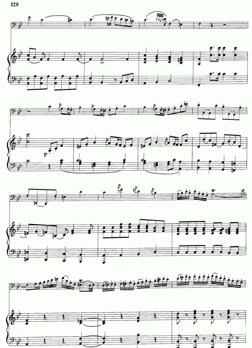 降B大调协奏曲（大管+钢琴伴奏） 铜管乐器谱_第5张