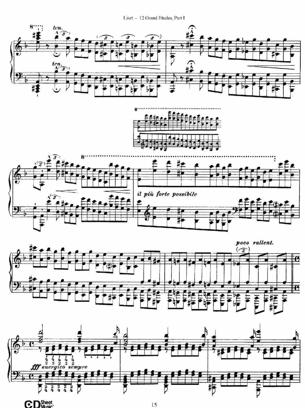12 Grand Etudes S.137（12首华丽的练习曲·4） 钢琴乐谱_第3张